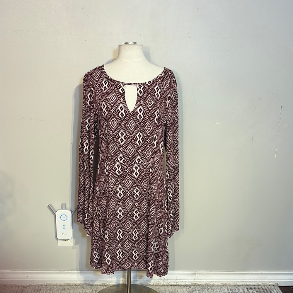 Stetson Red and White Bell Sleeve Sundress